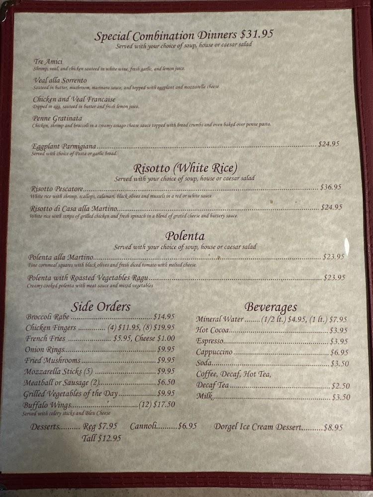 Martinos Trattoria & Pizzeria Menu image 3