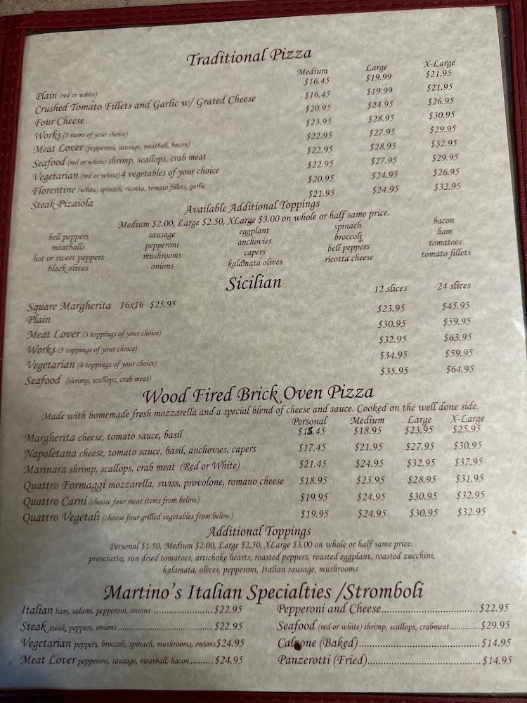 Martinos Trattoria & Pizzeria Menu image 4
